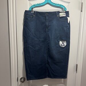 122-d.jeans demin maxi skirt with slit in front